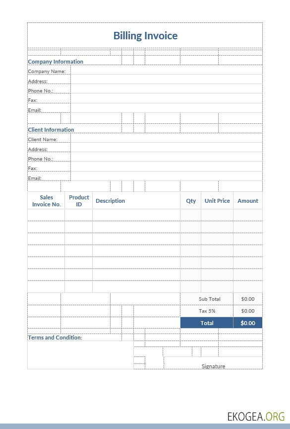 Modèle de facture de facturation template Modèle de facture de facturation template